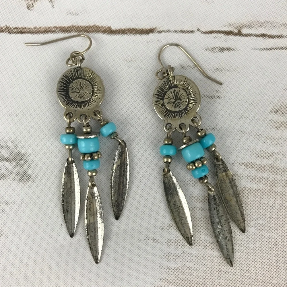 Silver & Blue Dangle Earrings